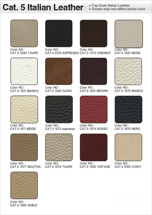 Category 5 Italian Leather Swatches
