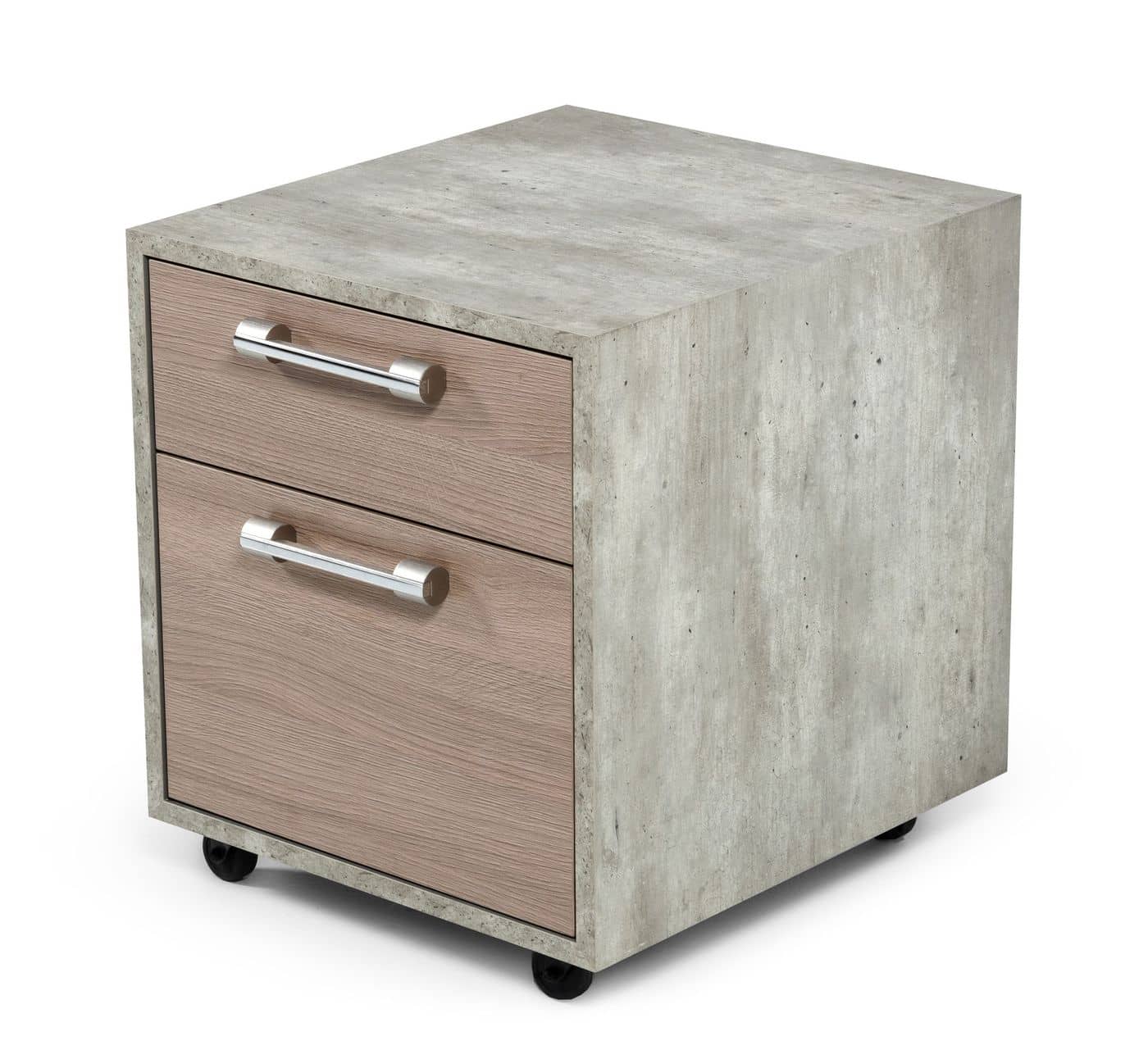Nova Domus Boston Brown Oak Faux Concrete Office Small File Cabinet | VIG Furniture
