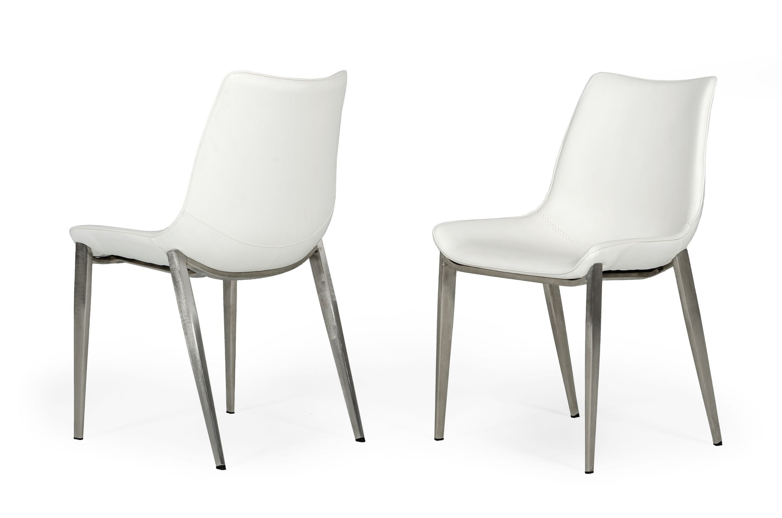 Modrest Frasier White Leather Dining Chair Set of 2 | VIG Furniture