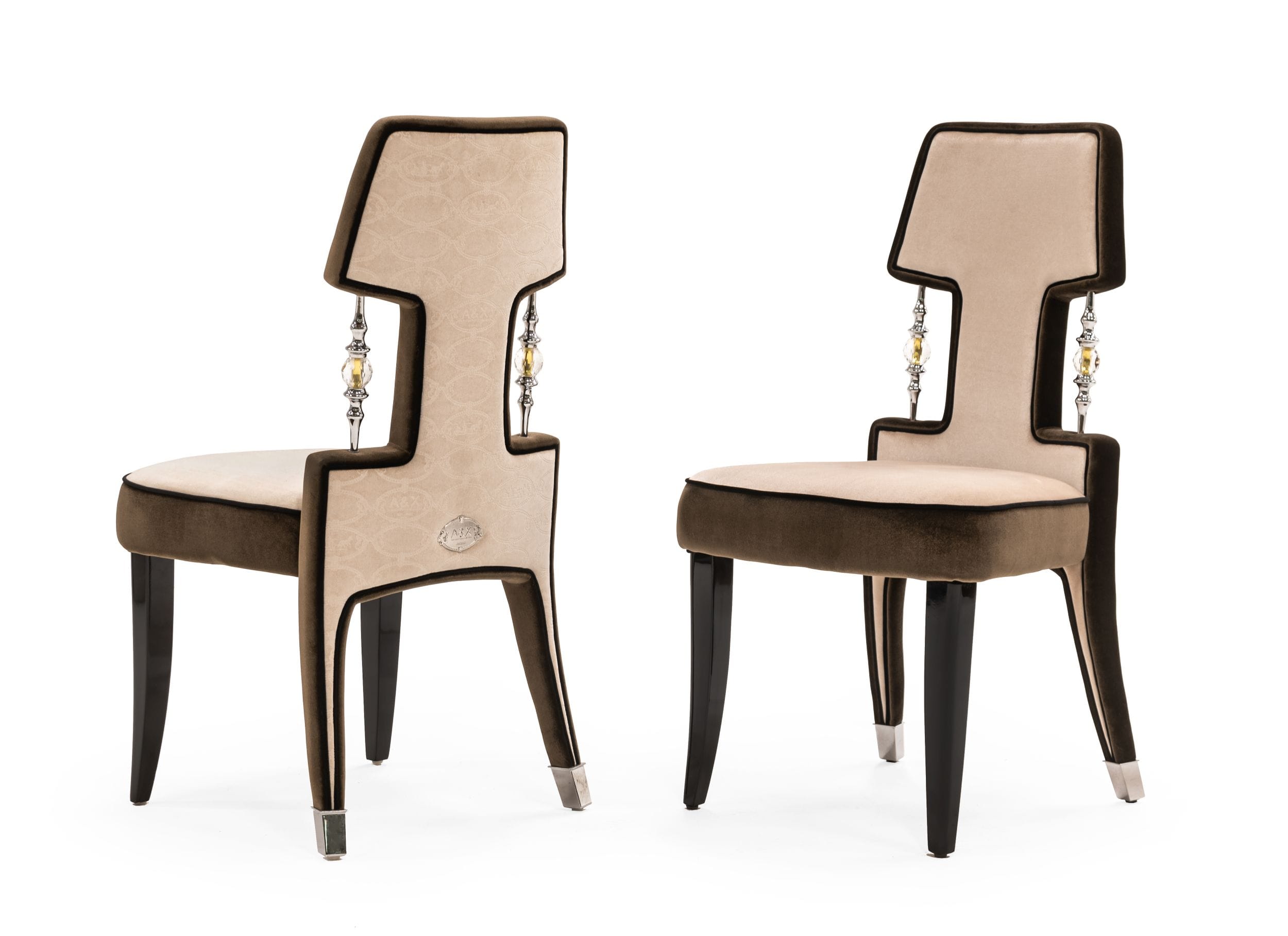 AX Alston Off White Chenille Fabric Dining Chair Set of 2 | VIG Furniture