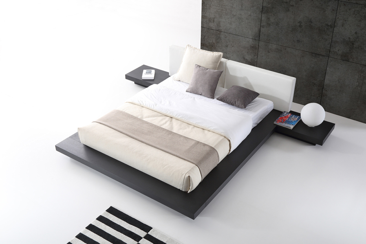 Modrest Opal Wenge White Platform Bed | VIG Furniture