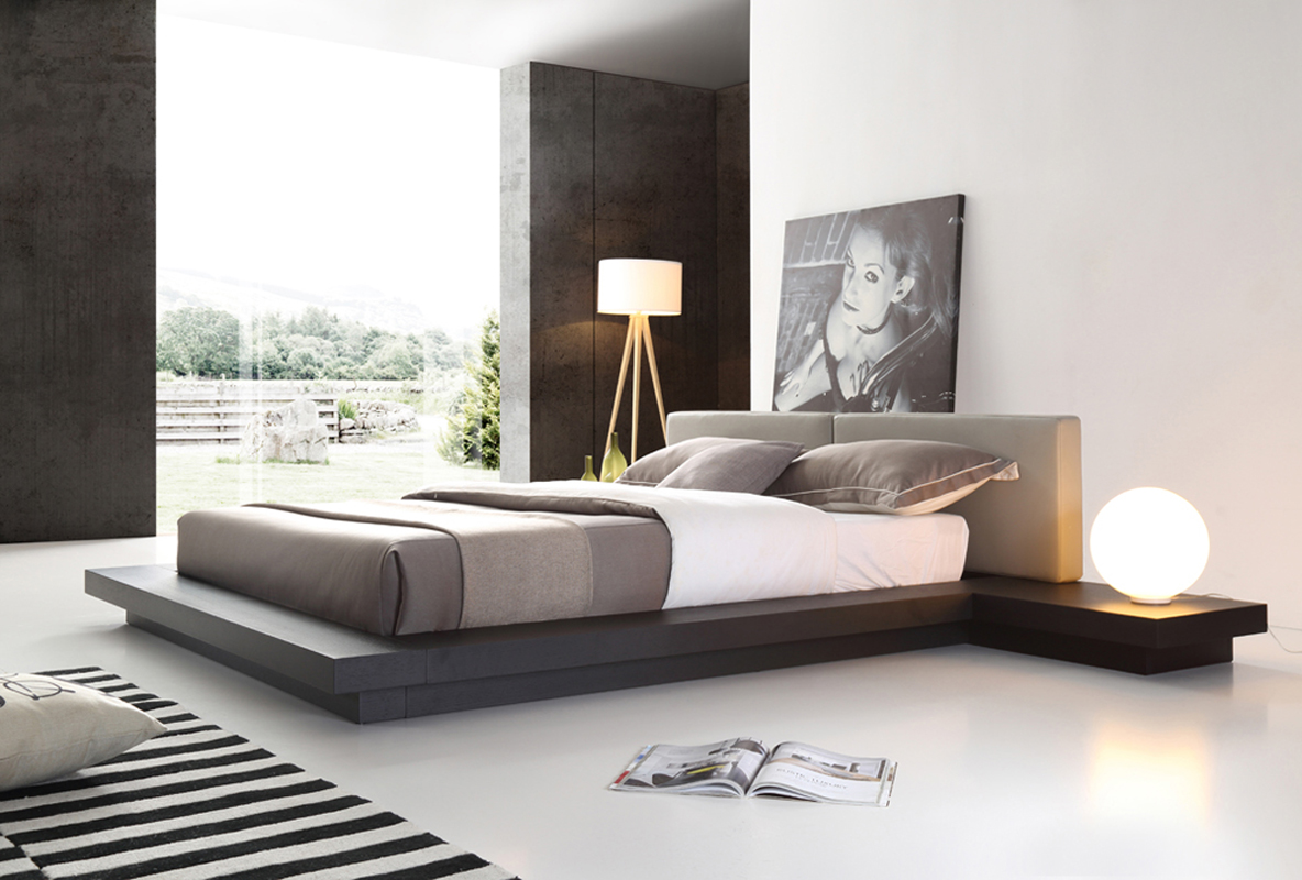 Modrest Opal Wenge Grey Platform Bed | VIG Furniture
