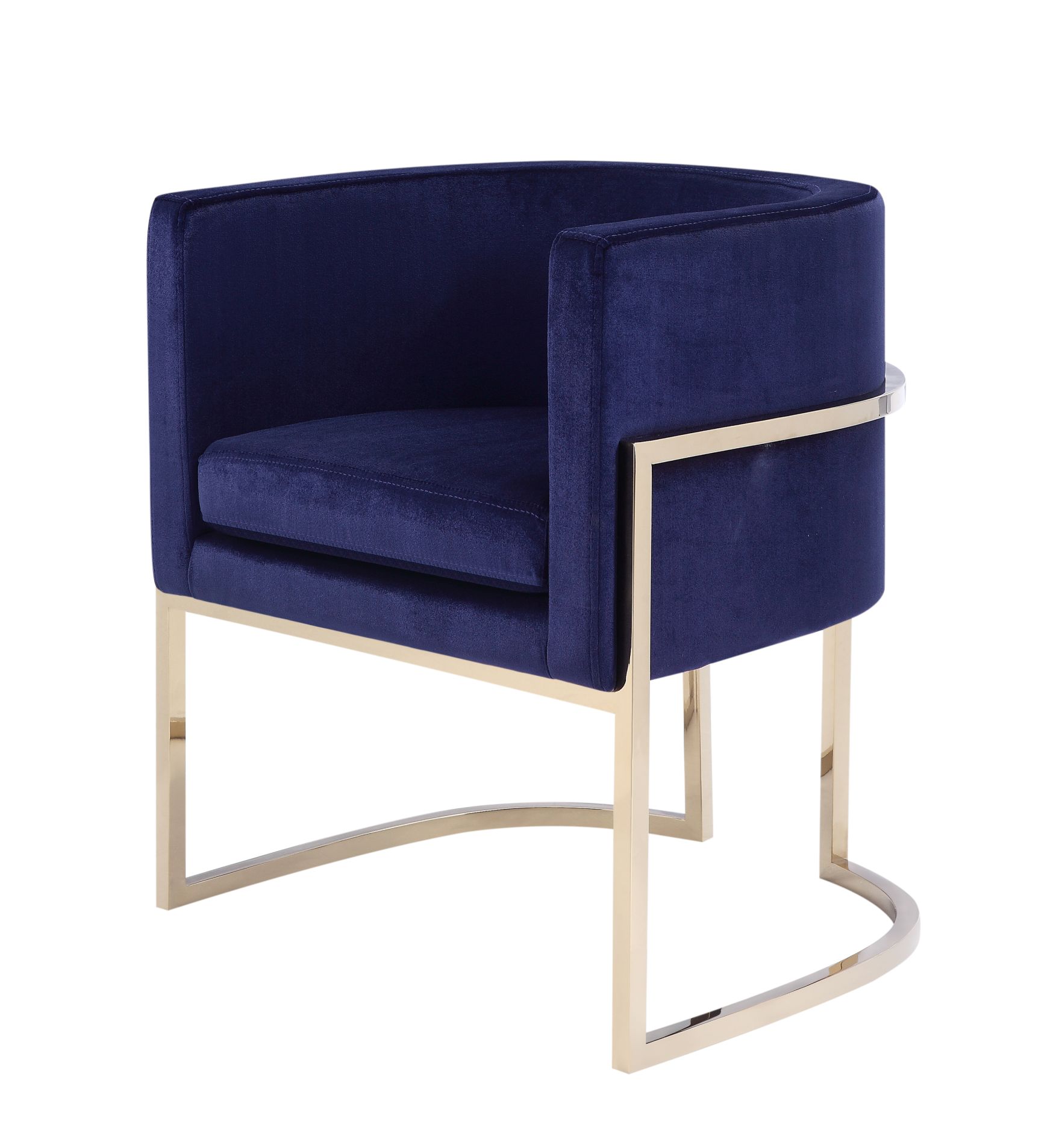 Modrest Betsy Navy Blue Velvet Gold Kids Chair | VIG Furniture
