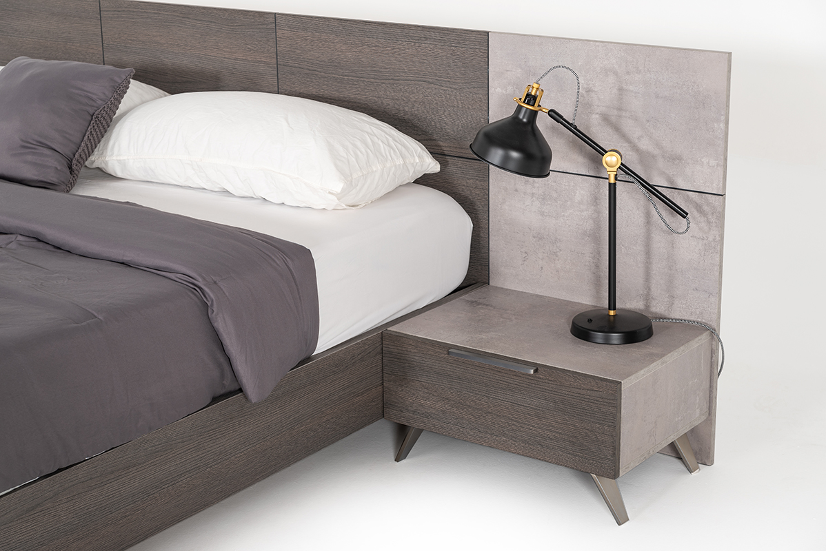 Nova Domus Bronx Italian Faux Concrete Grey Nightstand | VIG Furniture