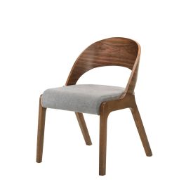 Modrest Runyon Modern Walnut & Grey Fabric Dining Chair (Set of 2 ...