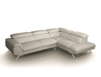 Divani Casa Seth - Modern Light Grey Leather Right Facing Sectional Sofa