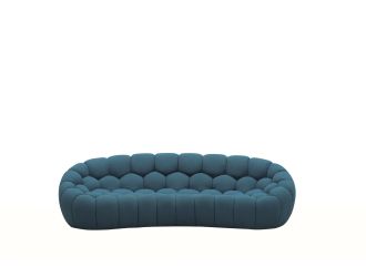 Divani Casa Yolonda - Modern Curved Dark Teal Fabric Sofa