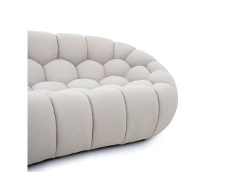 Divani Casa Yolonda - Modern Curved Beige Fabric Sofa Set