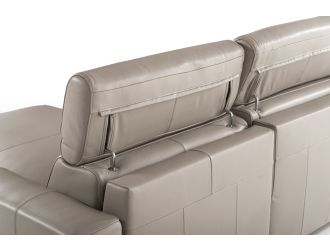 Lamod Italia Sacha - Modern Grey Leather Reversible Sectional Sofa Bed with Storage