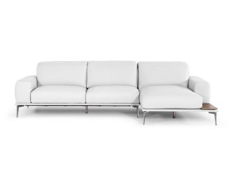 Lamod Italia Villeneuve - Modern White Italian Leather Sectional Sofa