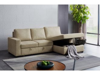 Divani Casa Nebula - Modern Beige Fabric Sofa Bed
