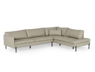 Divani Casa Sherry - Modern Grey Leather Right Facing Sectional Sofa