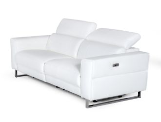 Accenti Italia Lucca - Italian Modern White Leather Sofa w/ Electric Recliners