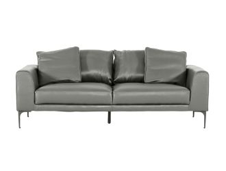 Divani Casa Jacoba - Modern Dark Grey Leather Sofa