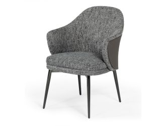 Modrest Cora - Modern Grey Fabric & Leatherette Dining Chair