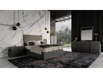 Nova Domus Lucia - Italian Modern Matte Grey / Elm Grey Bedroom Set
