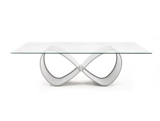 Modrest Hadley- Glass & Matte Grey Dining Table