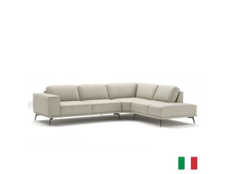 Lamod Italia Soho - Italian RAF Light Grey Leather Sectional Sofa