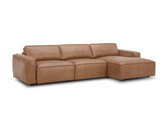 Modrest Cambria - Modern RAF Cognac Leather Sectional Sofa