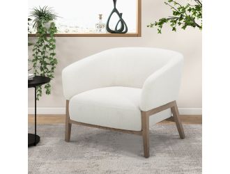 Divani Casa Giselle - Mid-Century Modern Off-White Fabric Accent Chair