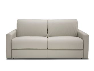 Lamod Italia Revers - Italian Modern Light Grey Leather Full Sofa Bed