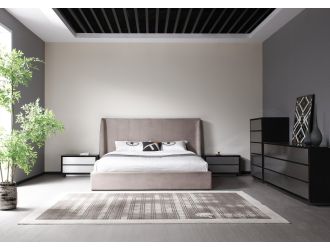 Modrest Roma - Modern Taupe Microfiber Upholstered Bed