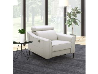 Divani Casa Eden - Modern White Leather Recliner Chair