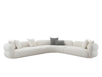 Divani Casa Drayton - Modern Off-White Fabric Sectional Sofa
