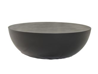 Modrest Bronte - Modern Black Concrete Round Coffee Table