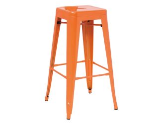 Detroit - Modern Orange Metal Barstool (Set of 4)