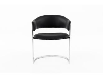 Modrest Allie Contemporary Black Leatherette Dining Chair
