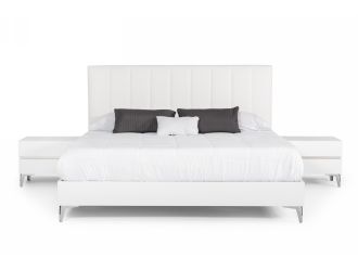 Nova Domus Angela - Italian Modern White Eco Leather Bedroom Set