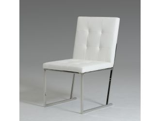 Click - Modern White Leatherette Dining Chair (Set of 2)