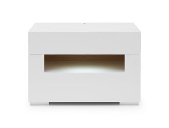 Ceres Modern White Lacquer Nightstand