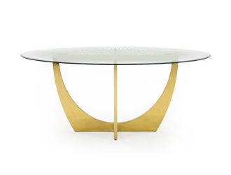Modrest Chambers - Glass & Gold Dining Table