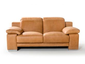 Lamod Italia Evergreen Italian Modern Cognac Leather Sofa Set