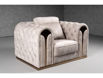 Divani Casa Dosie - Transitional Beige Velvet Chair