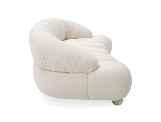Divani Casa Duran - Contemporary White Fabric Loveseat Sofa