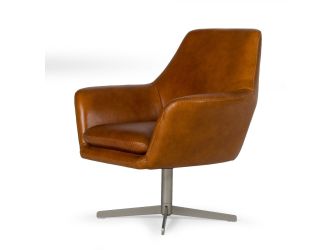 Divani Casa Elvin - Modern Leather Swivel Lounge Chair