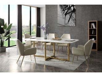 Modrest Tyler - Modern Grey + Gold Dining Chair - Dining Chairs ...