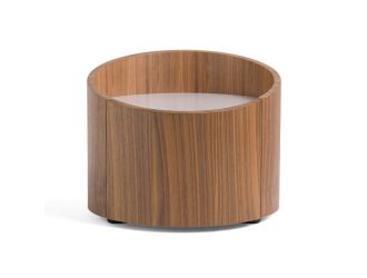 Modrest Geneva - Modern Walnut Round Nightstand