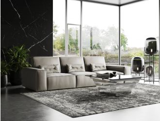 Lamod Italia Hollywood - Italian Grey Leather Sectional Sofa