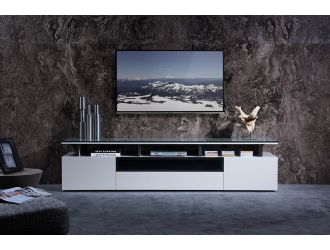 Modrest Hurst Contemporary Grey Gloss TV Stand