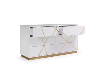 Modrest Nixa  Modern White & Gold Dresser