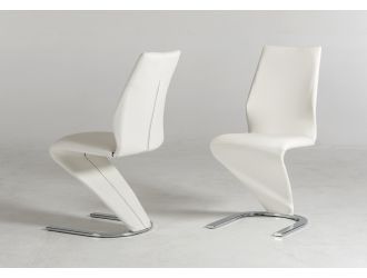 Penn - Modern White Leatherette Dining Chair (Set of 2)