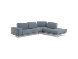 Lamod Italia Mood - Contemporary Blue Leather Right Facing Sectional Sofa