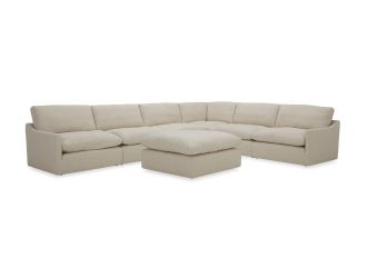 Divani Casa Lennon - Transitional Beige Fabric Sectional Sofa