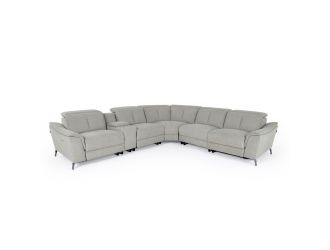 Divani Casa Lloyd - Modern Grey Fabric Sectional with Recliners + Console