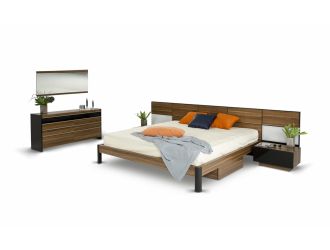 Modrest Rondo Mid-Century Walnut Bedroom Set
