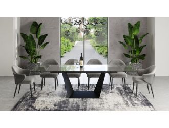 Modrest Bronwin - Modern Black Glass Extendable Dining Table
